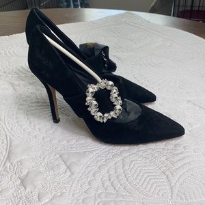 8 by Yoox women’s black suede heels